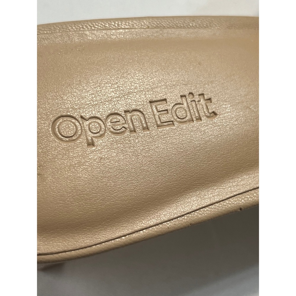 Open Edit Cava Padded Block Heel Women 7.5 Nude Square Toe Slide Sandals Mules - Picture 9 of 11